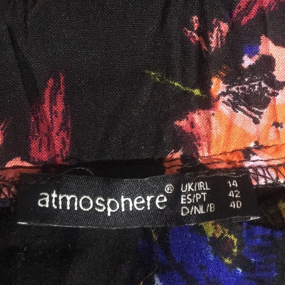 ATMOSPHERE Comfy Stylish Floral Print Palazzo Pants with Elastic Insert Back - Picture 15 of 16